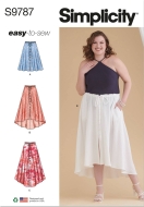 Schnittmuster durchgeknöpfter Damenrock Plussize Simplicity 9787 Gr. 46-64