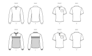 Sewing pattern Polo shirt with short and long sleeves...