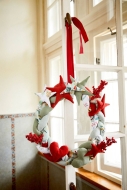 Sewing pattern Christmas decorations include fabric tree, wreath, teddy, and star Burda 5760