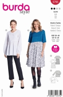 Sewing pattern Misses dress includes tunic with diagonal...