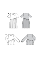 Sewing pattern Misses dress includes tunic with diagonal...