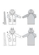 Sewing pattern Childrens bathrobe with raglan sleeves Burda 9219