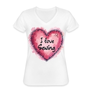 LoveSewTee T-Shirt für Damen weiß "I love...