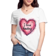 LoveSewTee T-Shirt für Damen weiß "I love...