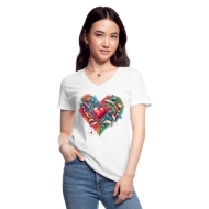 LoveSewTee T-Shirt für Damen weiß "All about sewing" Herz