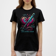 LoveSewTee Oversized Unisex T-Shirt dark purple, navy, black "Love at first Stitch" heart