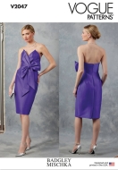 Sewing pattern Designer dress by Badgley Mischka Vogue 2047