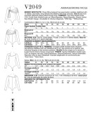 Sewing pattern Misses shirt, long sleeve with shoulder drape Vogue 2049