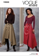 Sewing pattern Misses skirt with double-breasted button...