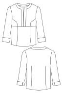 PDF-Schnittmuster hübsche Damentunika, Shirtbluse mit Schlitz schnittchen patterns Katha Gr. 34-56