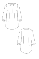 PDF-Schnittmuster hübsche Damentunika, Shirtbluse mit Schlitz schnittchen patterns Katha Gr. 34-56