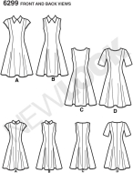 elegant-dresses-paper-sewing-pattern-newlook-6299-diy-ins...