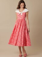 Schnittmuster Vintagemode 8539 - ausgestelltes Damenkleid, Vintagekleid 80er Jahre Laura Ashley | Größen 32-50 | McCalls