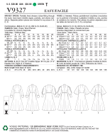 leicht beschädigt: Schnittmuster Vogue 9327 Wadenlanges Damenkleid mit Ärmelvarianten Gr. A5 6-14 (DE 32-40)