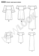 off-shoulder-dresses-paper-sewing-pattern-newlook-6550-di...