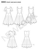 flared-dresses-paper-sewing-pattern-newlook-6553-diy-inst...