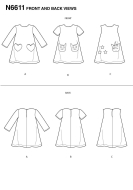 flared-childrens clothes-paper-sewing-pattern-newlook-6611-diy-instructions