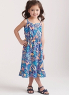 Sewing pattern Girls dress, strap dress with hem ruffle...