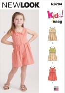 Sewing pattern girls dress and overalls NewLook 6784