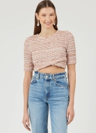 Sewing pattern cropped sweater with a wrap effect...